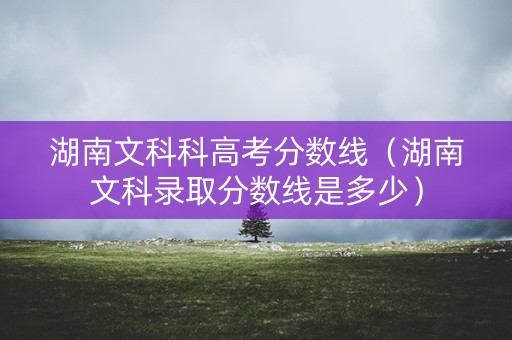 湖南文科科高考分数线（湖南文科录取分数线是多少）