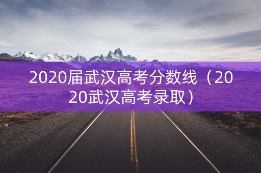 2020届武汉高考分数线（2020武汉高考录取）