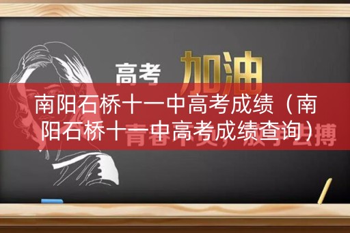 南阳石桥十一中高考成绩（南阳石桥十一中高考成绩查询）