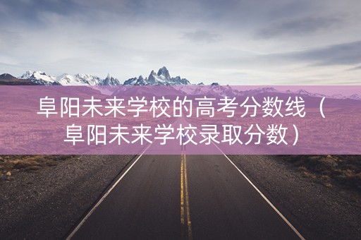 阜阳未来学校的高考分数线（阜阳未来学校录取分数）