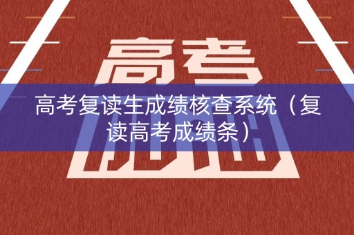 高考复读生成绩核查系统（复读高考成绩条）