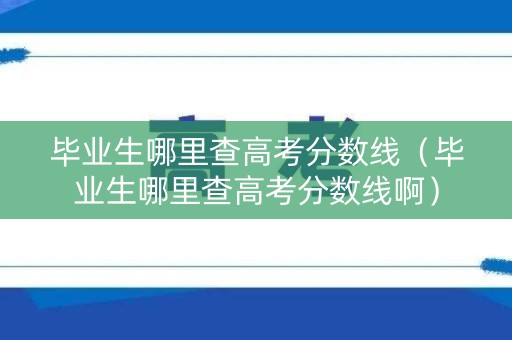 毕业生哪里查高考分数线（毕业生哪里查高考分数线啊）