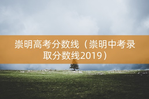 崇明高考分数线（崇明中考录取分数线2019）