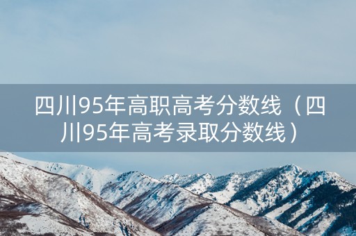 四川95年高职高考分数线（四川95年高考录取分数线）
