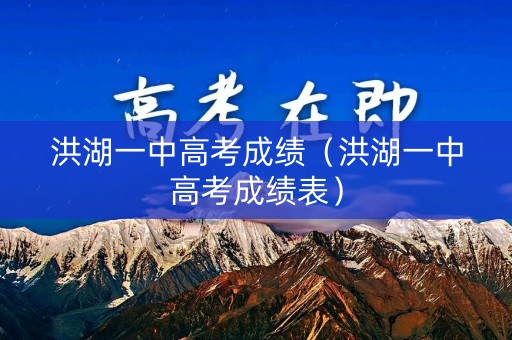 洪湖一中高考成绩（洪湖一中高考成绩表）
