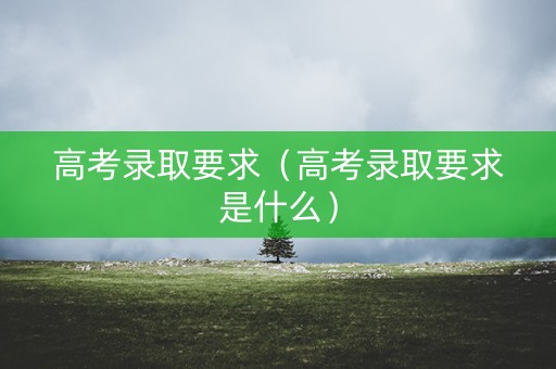 高考录取要求（高考录取要求是什么）