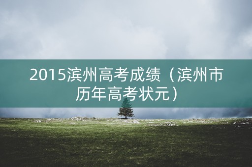 2015滨州高考成绩（滨州市历年高考状元）