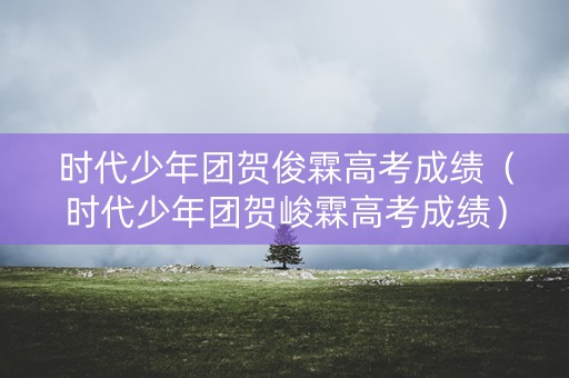 时代少年团贺俊霖高考成绩（时代少年团贺峻霖高考成绩）