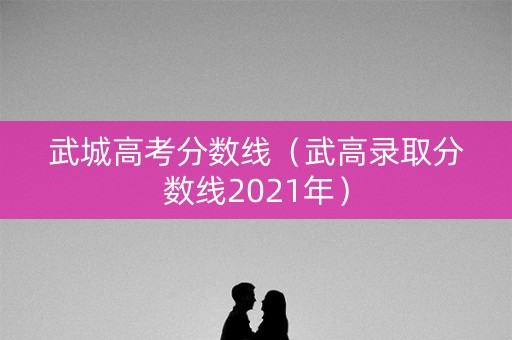 武城高考分数线（武高录取分数线2021年）