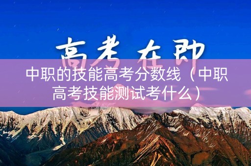 中职的技能高考分数线（中职高考技能测试考什么）