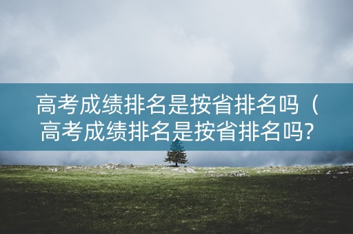 高考成绩排名是按省排名吗（高考成绩排名是按省排名吗?）