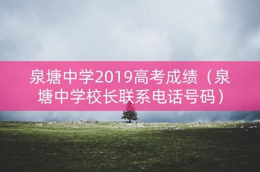 泉塘中学2019高考成绩（泉塘中学校长联系电话号码）
