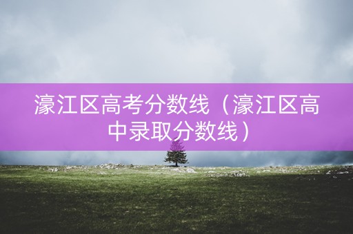 濠江区高考分数线（濠江区高中录取分数线）
