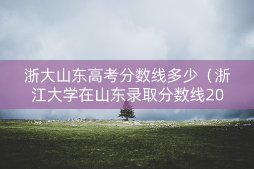 浙大山东高考分数线多少（浙江大学在山东录取分数线2021是多少）