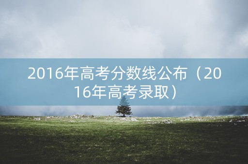 2016年高考分数线公布（2016年高考录取）