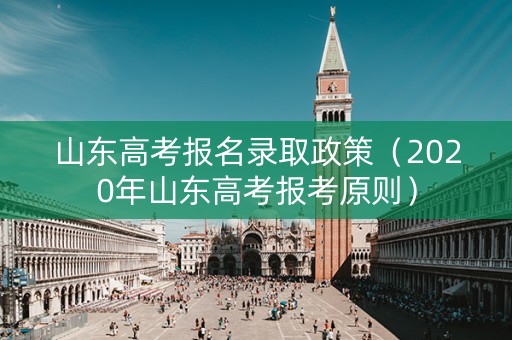 山东高考报名录取政策（2020年山东高考报考原则）
