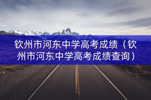 钦州市河东中学高考成绩（钦州市河东中学高考成绩查询）