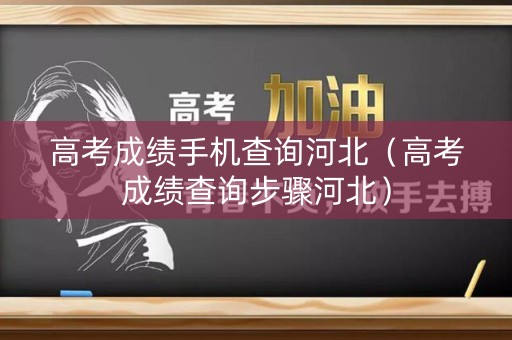 高考成绩手机查询河北（高考成绩查询步骤河北）