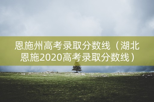 恩施州高考录取分数线（湖北恩施2020高考录取分数线）