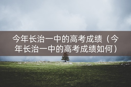 今年长治一中的高考成绩（今年长治一中的高考成绩如何）