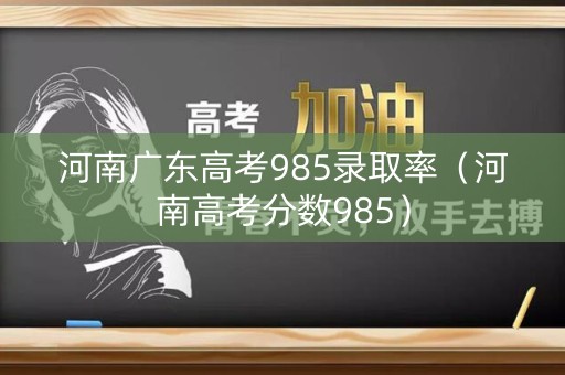 河南广东高考985录取率（河南高考分数985）