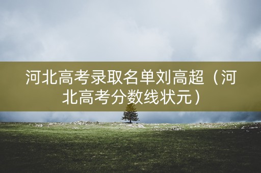 河北高考录取名单刘高超（河北高考分数线状元）