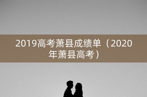 2019高考萧县成绩单（2020年萧县高考）
