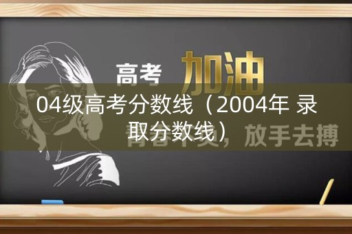 04级高考分数线（2004年 录取分数线）