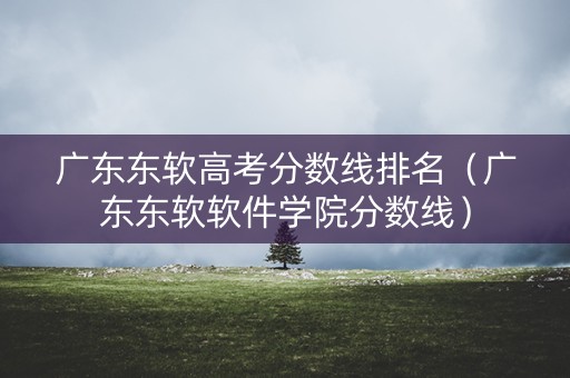 广东东软高考分数线排名（广东东软软件学院分数线）