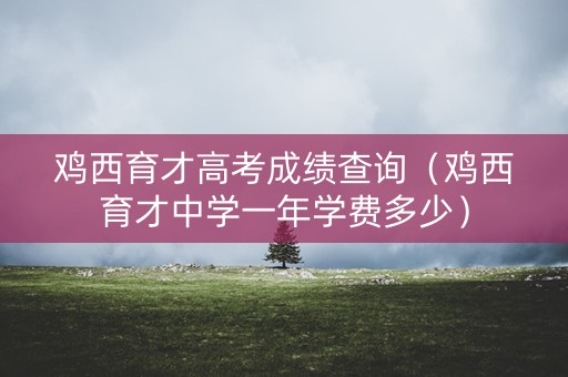 鸡西育才高考成绩查询（鸡西育才中学一年学费多少）