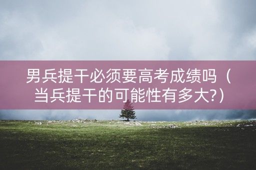 男兵提干必须要高考成绩吗（当兵提干的可能性有多大?）