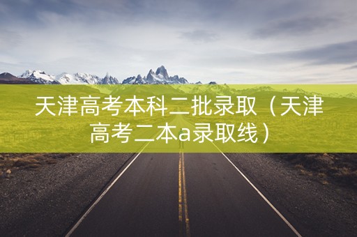 天津高考本科二批录取（天津高考二本a录取线）