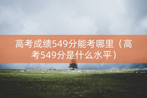 高考成绩549分能考哪里（高考549分是什么水平）