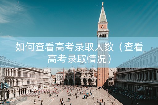 如何查看高考录取人数（查看高考录取情况）