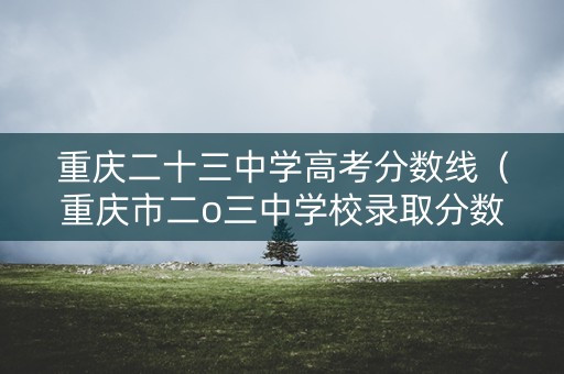 重庆二十三中学高考分数线（重庆市二o三中学校录取分数线）