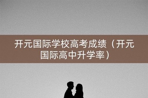 开元国际学校高考成绩（开元国际高中升学率）