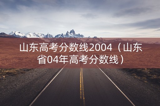 山东高考分数线2004（山东省04年高考分数线）