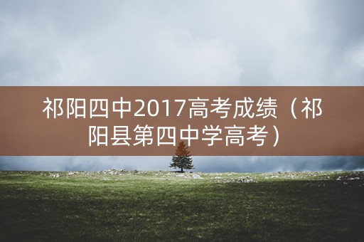 祁阳四中2017高考成绩（祁阳县第四中学高考）