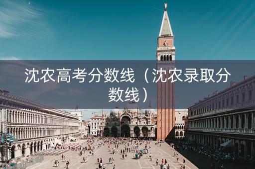 沈农高考分数线（沈农录取分数线）