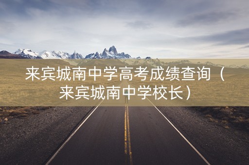 来宾城南中学高考成绩查询（来宾城南中学校长）