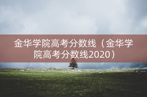 金华学院高考分数线（金华学院高考分数线2020）