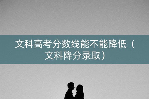 文科高考分数线能不能降低（文科降分录取）