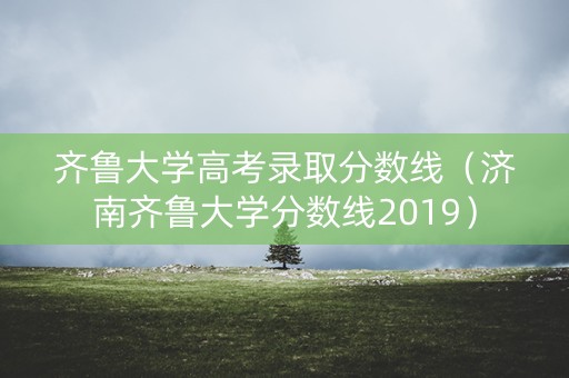 齐鲁大学高考录取分数线（济南齐鲁大学分数线2019）