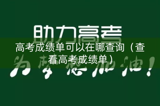高考成绩单可以在哪查询（查看高考成绩单）