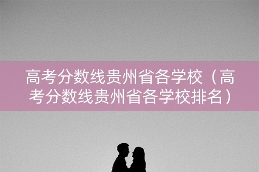 高考分数线贵州省各学校（高考分数线贵州省各学校排名）