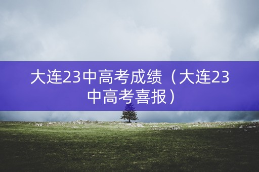 大连23中高考成绩（大连23中高考喜报）