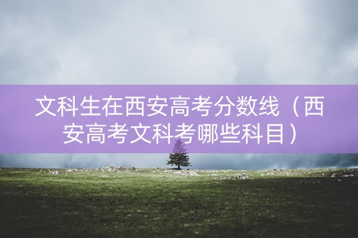 文科生在西安高考分数线（西安高考文科考哪些科目）