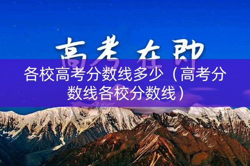 各校高考分数线多少（高考分数线各校分数线）
