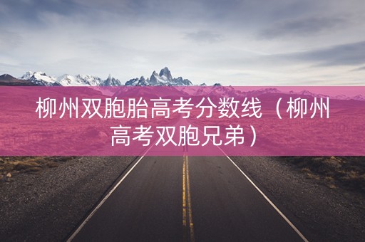 柳州双胞胎高考分数线（柳州高考双胞兄弟）