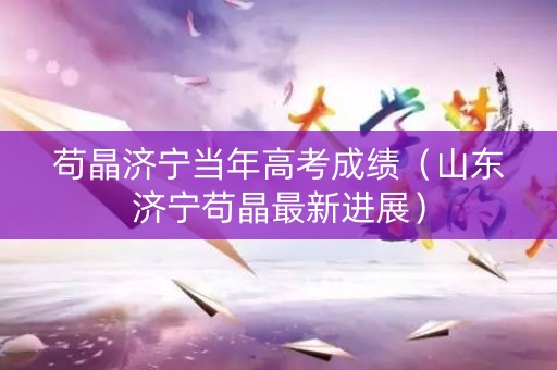 苟晶济宁当年高考成绩（山东济宁苟晶最新进展）